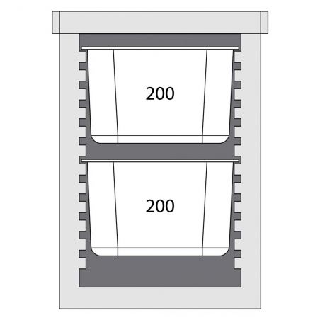 pojemnik termoizolacyjny, czarny, 12 x GN 1/1 20 mm Pojemnik termoizolacyjny 12x GN 1/1 20 mm | Stalgast 055106
