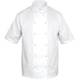 bluza kucharska, unisex, krótki rękaw, biała, rozmiar M