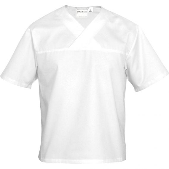 bluza kucharska rozmiar XL, unisex, w serek, krótki rękaw, biała | 634105 STALGAST Bluza w serek biała krótki rękaw XL unisex | Stalgast 634105