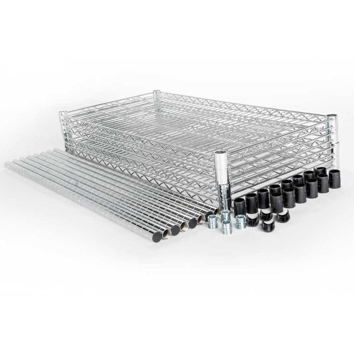 Regał magazynowy chromowany 4 półki | Stalgast 680200