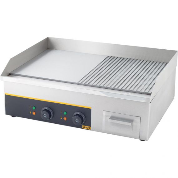 płyta grillowa 1/2 gładka, 1/2 ryflowana, P 3.5 kW, U 230 V | 745120 stalgast Płyta grillowa gładka/ryflowana | Stalgast 745120