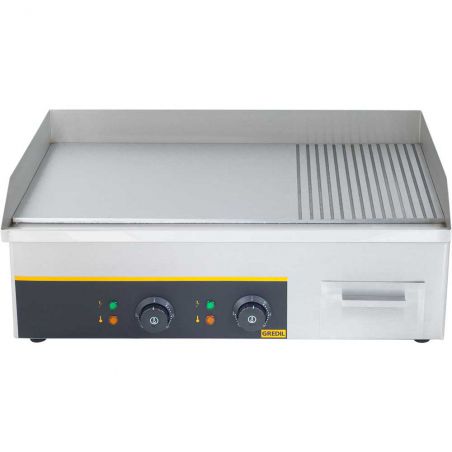 płyta grillowa 1/2 gładka, 1/2 ryflowana, P 3.5 kW, U 230 V | 745120 stalgast Płyta grillowa gładka/ryflowana | Stalgast 745120