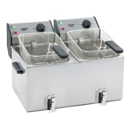 Frytownica nastawna 2x8 l z kranem | Stalgast 777326