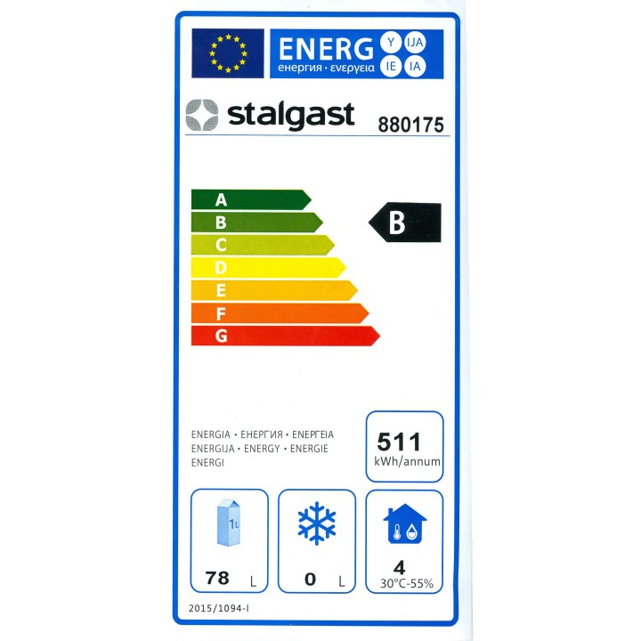 Szafa chłodnicza 130 l, wnętrze z ABS, stal nierdzewna | Stalgast 880175
