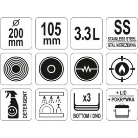  PATELNIA ZE STALI NIERDZEWNEJ 28CM| YG-00102 YATO