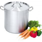 garnek wysoki V 2.5 l z pokrywką, stalowy, Ø 160 mm | 011162 STALGAST