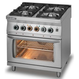 KUCHNIA GAZOWA 4-PALNIKOWA Z PIEKARNIKIEM ELEKTRYCZNYM Z TERMOOBIEGIEM GN 1/1  | LOZAMET L700.KG4 PET
