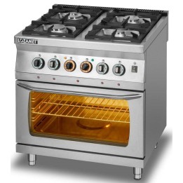 KUCHNIA GAZOWA 4-PALNIKOWA Z PIEKARNIKIEM ELEKTRYCZNYM GN 2/1 | LOZAMET L700.KG4 PE