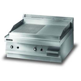 GRILL PŁYTOWY GAZOWY - PŁYTA ½ RYFLOWANA + ½ GŁADKA  LINIA 650 | LOZAMET LGG625