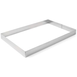 Rant piekarniczo-cukierniczy prostokątny o grubości 1,5 mm, wysokość rantu 50 mm wym. 385x285 mm
