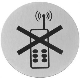Tabliczka informacyjna, samoprzylepna-zakaz używania telefonów komórkowych