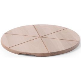 Deska pod pizzę drewniana-śr. 350 mm, dzielona na 6