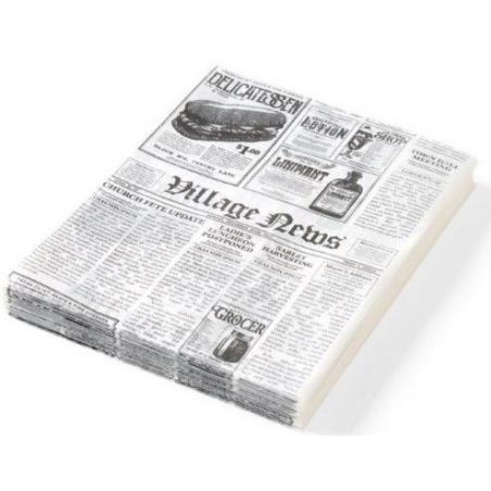 Papier pergaminowy do frytek i przekąsek-nadruk gazety 200x250 mm-zestaw 500 szt.  | 678121 HENDI 