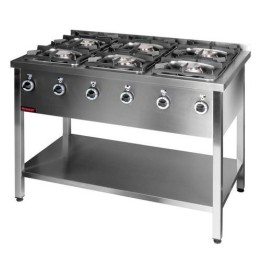 Kuchnia gazowa na podstawie otwartej 6-palnikowa 3x4,5kW + 3x7,5kW| 000.KG-6M KROMET