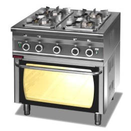Kuchnia gazowa z piekarnikiem gazowym 1x2,5kW + 3x3,5kW + 5,5 kW (piekarnik)| 000.KG-4s/PG-2 KROMET
