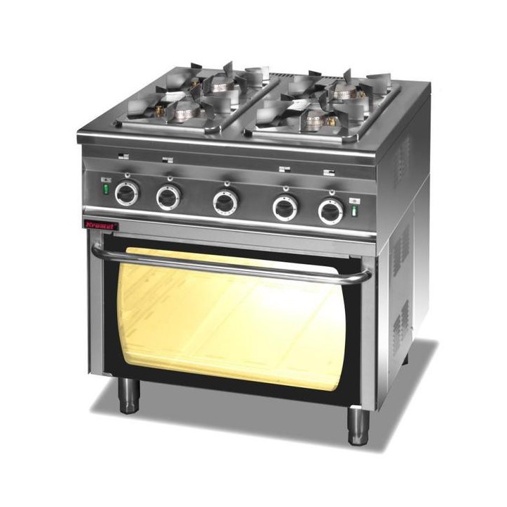 Kuchnia gazowa z piekarnikiem gazowym 1x2,5kW + 3x3,5kW + 5,5 kW (piekarnik)| 000.KG-4s/PG-2 KROMET
