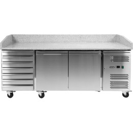 STÓŁ CHŁODNICZY DO PIZZY 580L 2-DRZWIOWY 7 SZUFLAD GRANITOWY BLAT | YG-05310 YATO