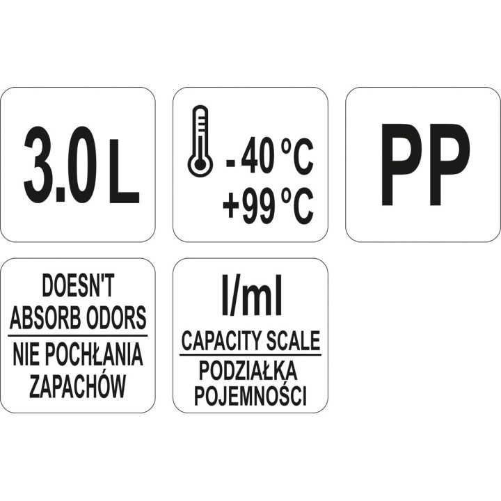 DZBANEK Z MIARKĄ 3000ML PRZEŹROCZYSTY | YG-07287 YATO