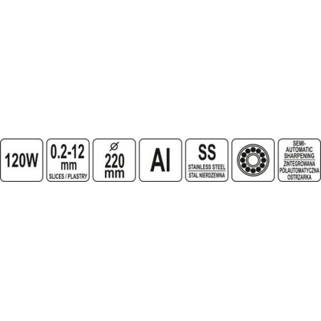 KRAJALNICA Al DO WĘDLIN 220MM PÓŁ-AUTOMATYCZNA OSTRZAŁKA | YG-03110 YATO 