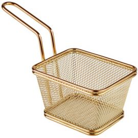 Koszyk stalowy powlekany PVD, złoty - 13 x 10,5 cm