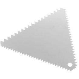 Skrobka cukiernicza trójkątna ze stali nierdzewnej-grzebień 110x110 mm