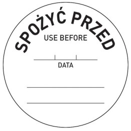 Etykiety Food Safety, wielorazowe – „SPOŻYĆ PRZED”, HENDI, 500 szt. w rolce, biały,  | 850145 hendi