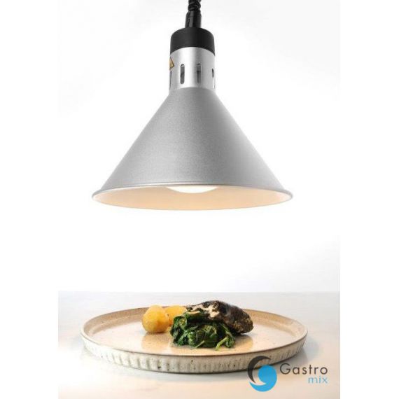Lampa do podgrzewania potraw-wisząca, stożkowa, średnica 275x(H)250 mm, srebrny 