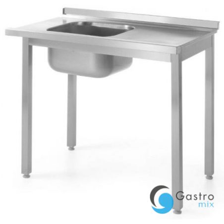 Stół załadowczy do zmywarek Kitchen Line, ze zlewem, prawy, bez półki-skręcany, o wym.... 