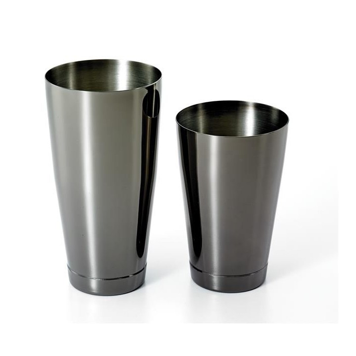 Shaker Boston 2-częściowy typu TIN&TIN czarny połysk 700 ml + 500 ml