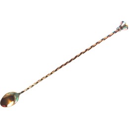 Łyżka barmańska z muddlerem 30 cm miedziana