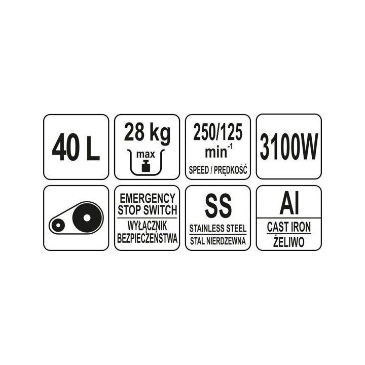 MIKSER SPIRALNY 40L Z 2 PRĘDKOŚCIAMI | YG-03065 YATO