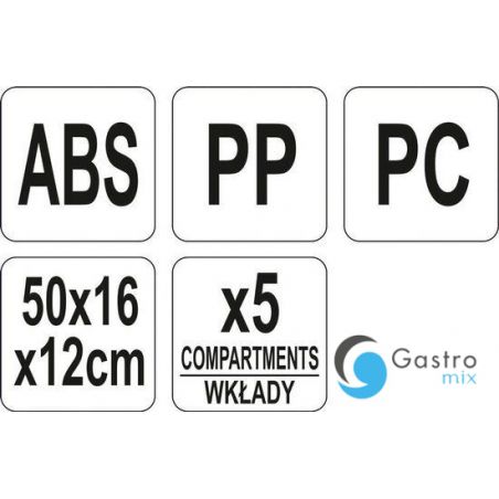 POJEMNIK BARMAŃSKI CZARNY 5 SEGMENTÓW | YG-07080 YATO 