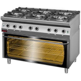 Kuchnia gazowa z piekarnikiem elektrycznym | 700.KG-6/PE-3 KROMET