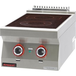 Kuchnia elektryczna ceramiczna 2 pola 1x2,1kW + 1x2,0kW| 700.KE-2C KROMET