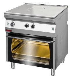 Solid Top gazowy chromowany 800 mm z piekarnikiem gazowym | 700.KG/I-800/PG-2 KROMET