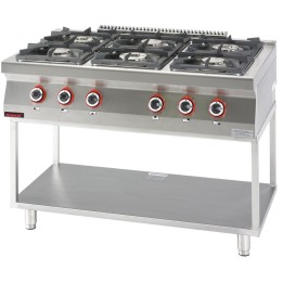 Kuchnia gazowa 6 - palnikowa na podstawie szkieletowej | 700.KG-6.T KROMET