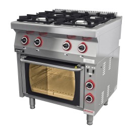 Kuchnia gazowa z piekarnikiem z termoobiegiem| 700.KG-4/PE-1T