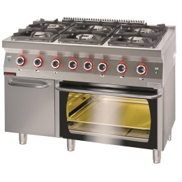 Kuchnia gazowa z piekarnikiem gazowym na szafce z drzwiami | 700.KG-6/PG-2/SD KROMET