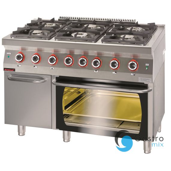 Kuchnia gazowa z piekarnikiem gazowym na szafce z drzwiami | 700.KG-6/PG-2/SD KROMET 
