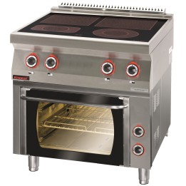 Kuchnia elektryczna ceramiczna z piekarnikiem elektrycznym  2x4kW + 1x2,1kW + 1x2,0kW + 3,5kW | 700.KE-4C/PE-1 KROMET