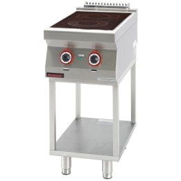 Kuchnia elektryczna ceramiczna 2 pola 1x2,1kW + 1x2,0kW na podstawie szkieletowej | 700.KE-2C.T KROMET