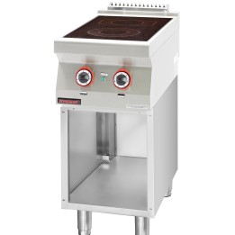 Kuchnia elektryczna ceramiczna 2 pola 1x2,1kW + 1x2,0kW na podstawie szafkowej otwartej| 700.KE-2C.S KROMET