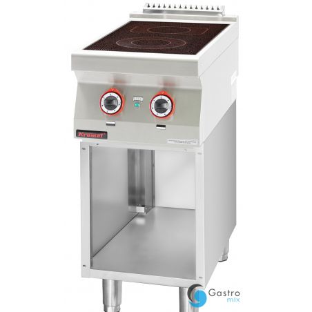 Kuchnia elektryczna ceramiczna 2 pola 1x2,1kW + 1x2,0kW na podstawie szafkowej otwartej|... 