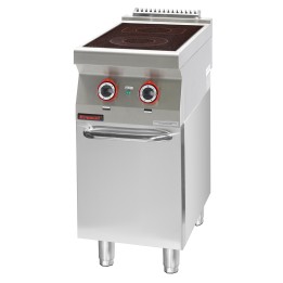 Kuchnia elektryczna ceramiczna 2 pola 1x2,1kW + 1x2,0kW na podstawie szafkowej zamkniętej | 700.KE-2C.S.D KROMET