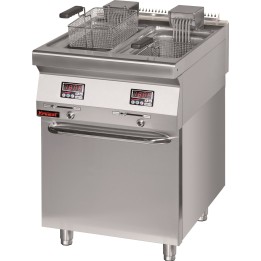 Frytkownica elektryczna 2x8l 16kW na podstawie szafkowej zamniętej | 700.FE-2x10f.S.D KROMET