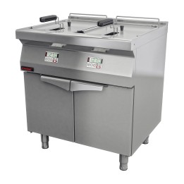 Frytkownica elektryczna 2x15l na podstawie szafkowej zamkniętej |700.FE-2x15f KROMET