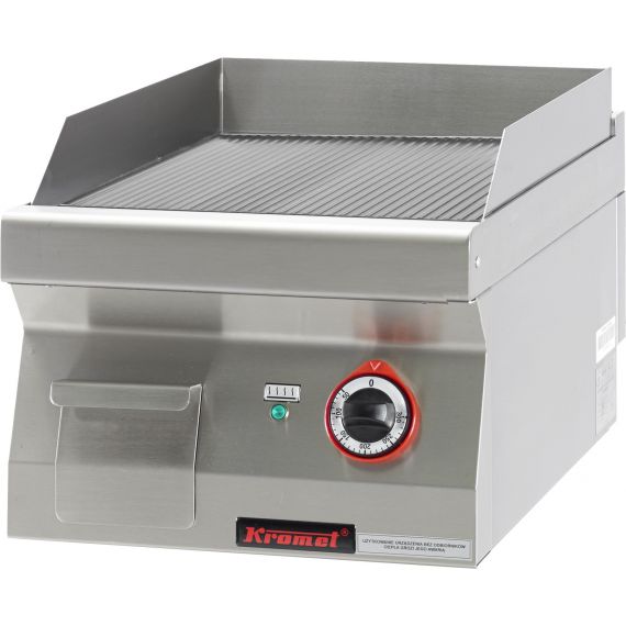 Płyta grillowa gazowa ryflowana chromowana 400 mm 5,5 kW na podstawie szafkowej zamkniętej|... 