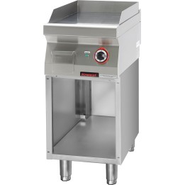 Płyta grillowa gładka chromowana 400 mm 4,8kW na podstawie szafkowej otwartej | 700.PBE-400G.S KROMET