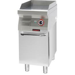 Płyta grillowa gładka chromowana 400 mm 4,8kW na podstawie szafkowej zamkniętej | 700.PBE-400G.S.D KROMET