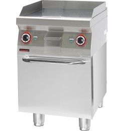 Płyta grillowa gładka 600 mm 8kW na podstawie szafkowej zamkniętej | 700.PBE-600G.S.D KROMET
